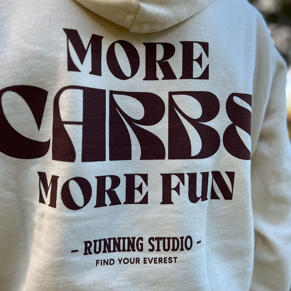 SUDADERA FIND YOUR EVEREST - MORE CARBS MORE FUN - MANGATA