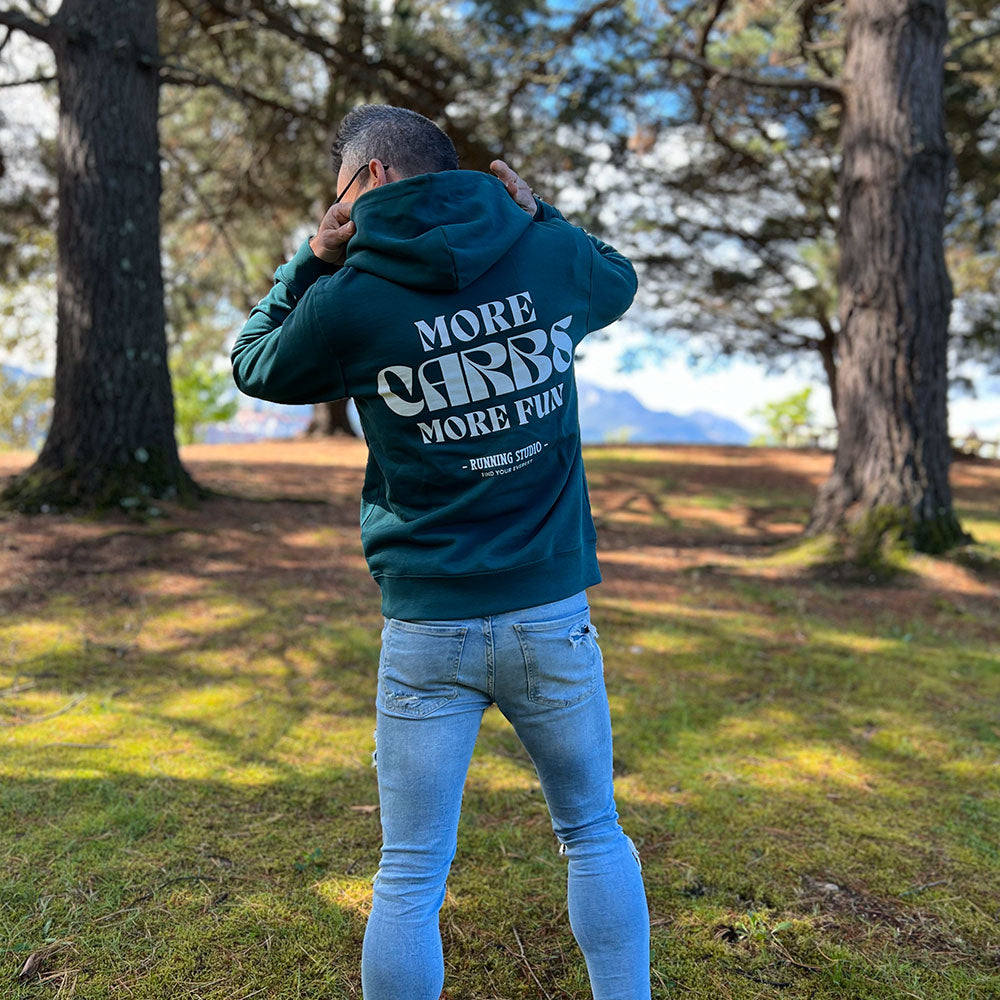 SUDADERA FIND YOUR EVEREST - MORE CARBS MORE FUN - MORI