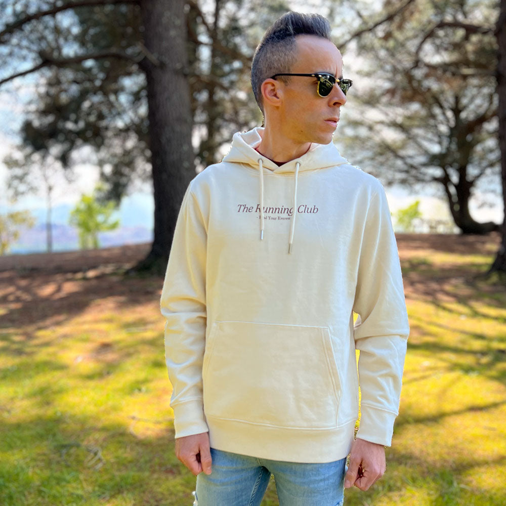 SUDADERA FIND YOUR EVEREST - THE RUNNING CLUB - BEIGE