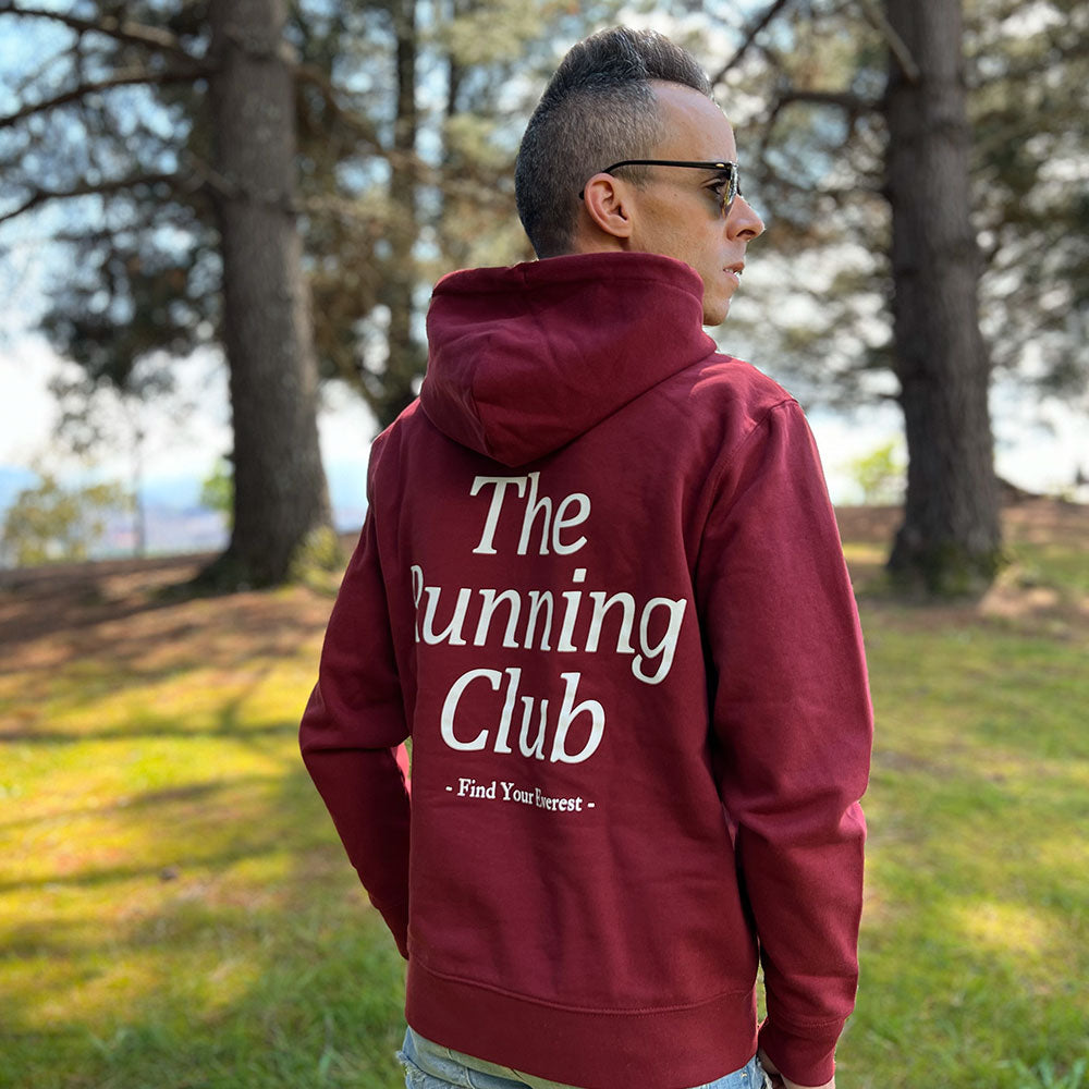 SUDADERA FIND YOUR EVEREST - THE RUNNING CLUB - BURGUNDY