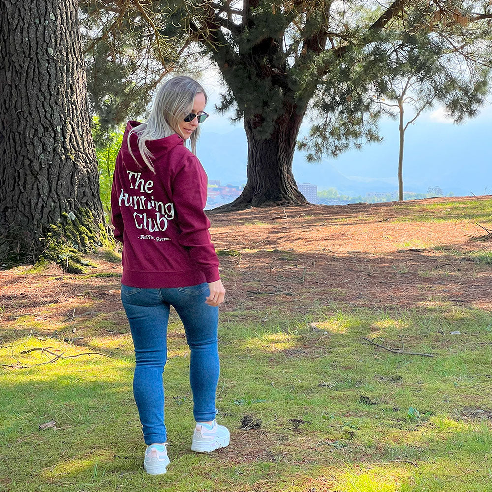SUDADERA FIND YOUR EVEREST - THE RUNNING CLUB - BURGUNDY