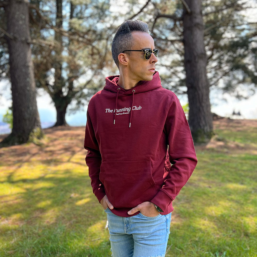 SUDADERA FIND YOUR EVEREST - THE RUNNING CLUB - BURGUNDY
