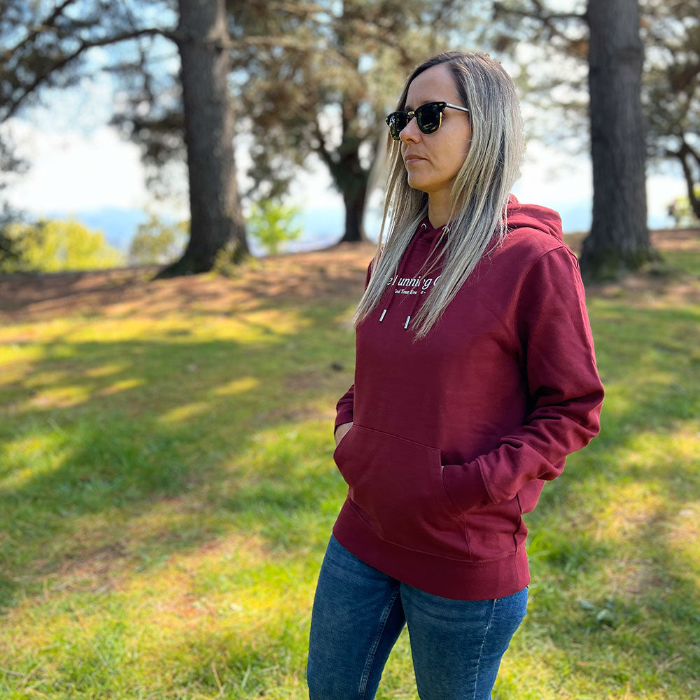 SUDADERA FIND YOUR EVEREST - THE RUNNING CLUB - BURGUNDY