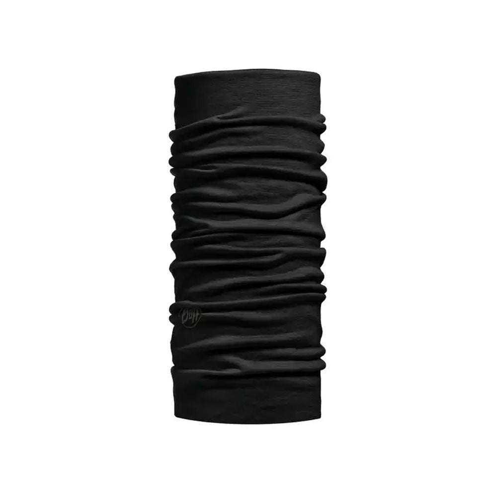 TUBULAR BUFF MERINO LIGHTWEIGHT SOLID BLACK