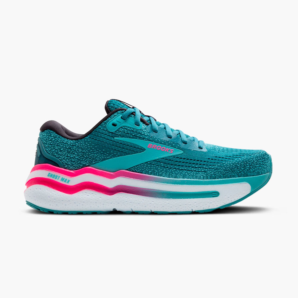 ZAPATILLAS BROOKS GHOST MAX 2 MUJER STORM BLUE KNOCKOUT PINK AQUA