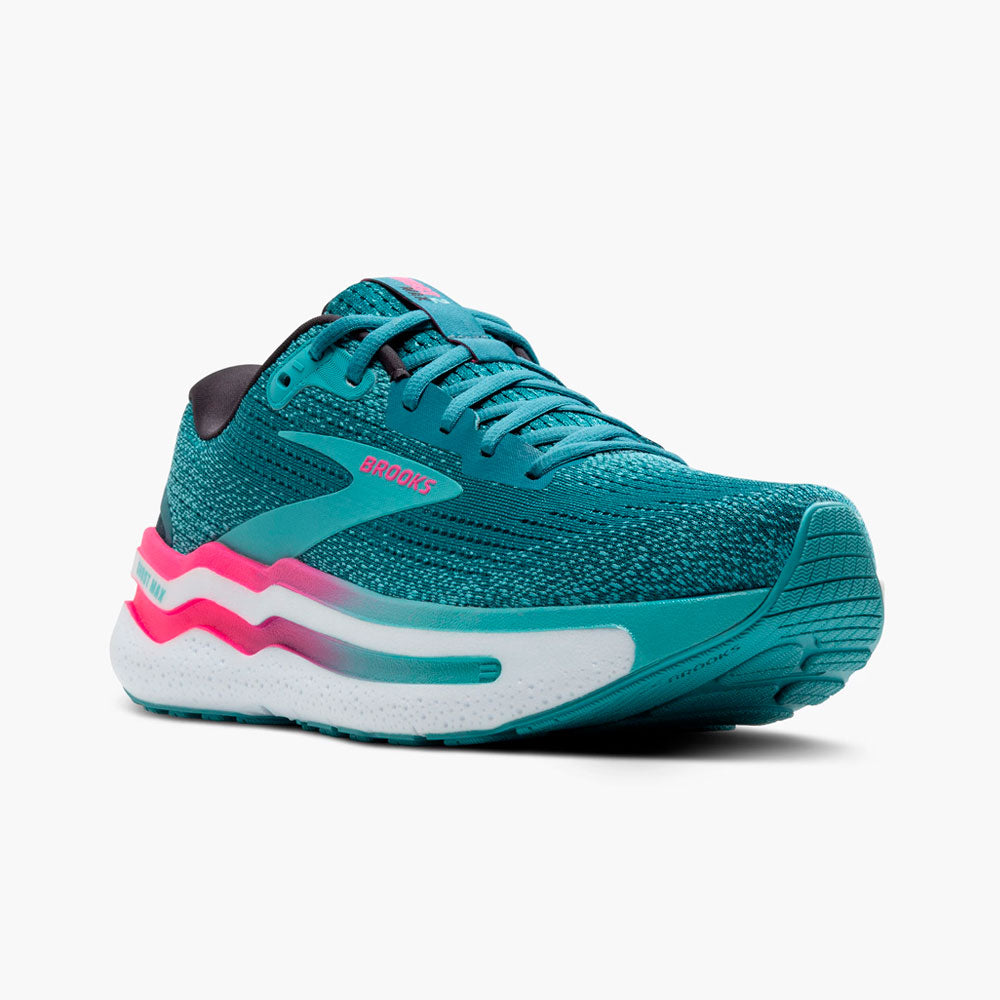 ZAPATILLAS BROOKS GHOST MAX 2 MUJER STORM BLUE KNOCKOUT PINK AQUA