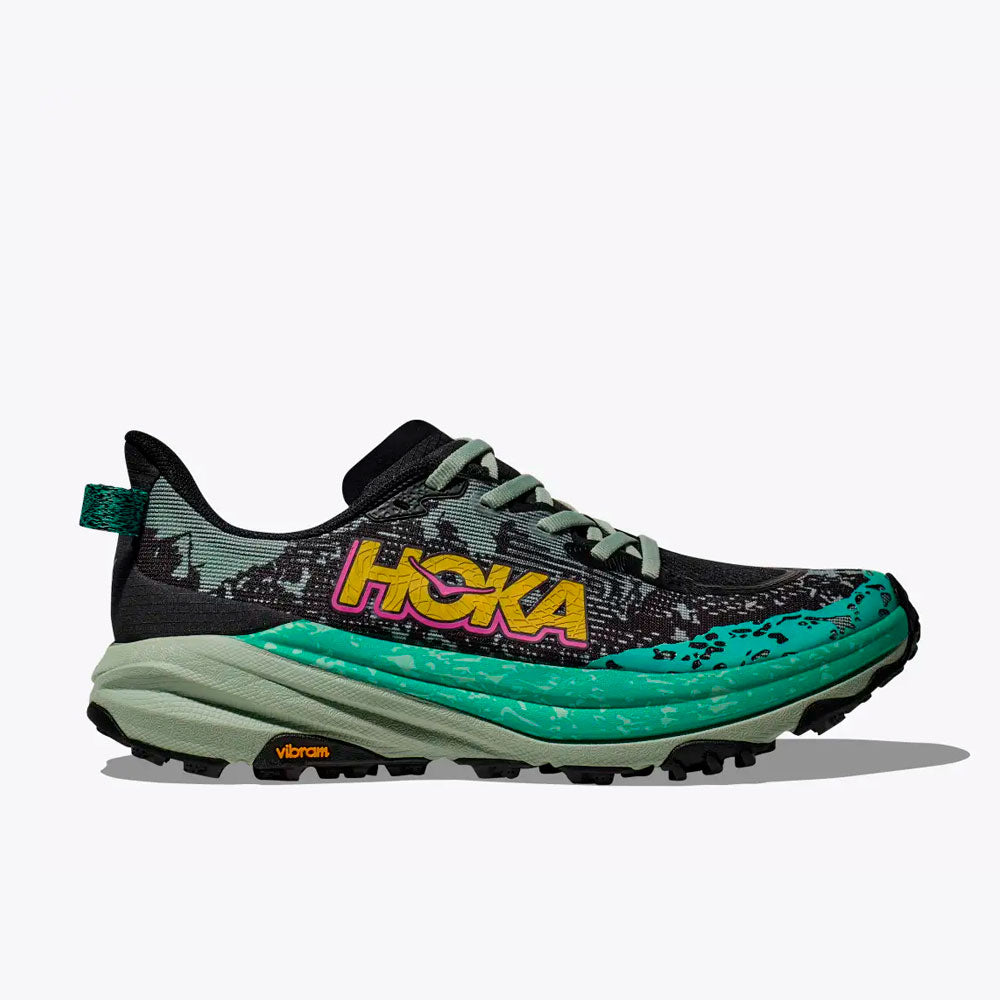 ZAPATILLAS HOKA SPEEDGOAT 6 MUJER BLACK ALOE VERA