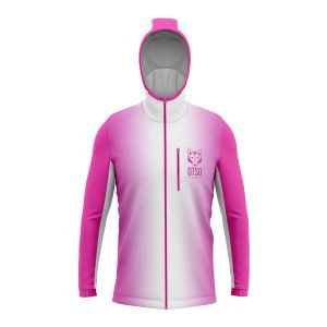 OTSO UNISEX SPORT HOODIE ELECTRIC FLUO PINK WHITE