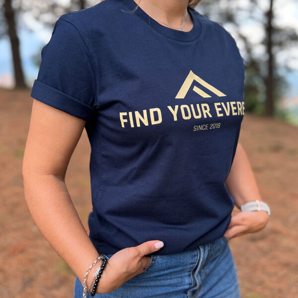 CAMISETA CASUAL FIND YOUR EVEREST LOGO NAVY MUJER