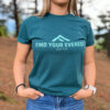 CAMISETA CASUAL FIND YOUR EVEREST LOGO VERDE MUJER